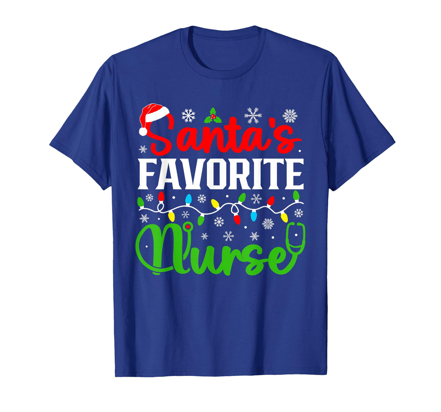 Santa's Favorite Nurse Funny Christmas Family Matching T-Shirt