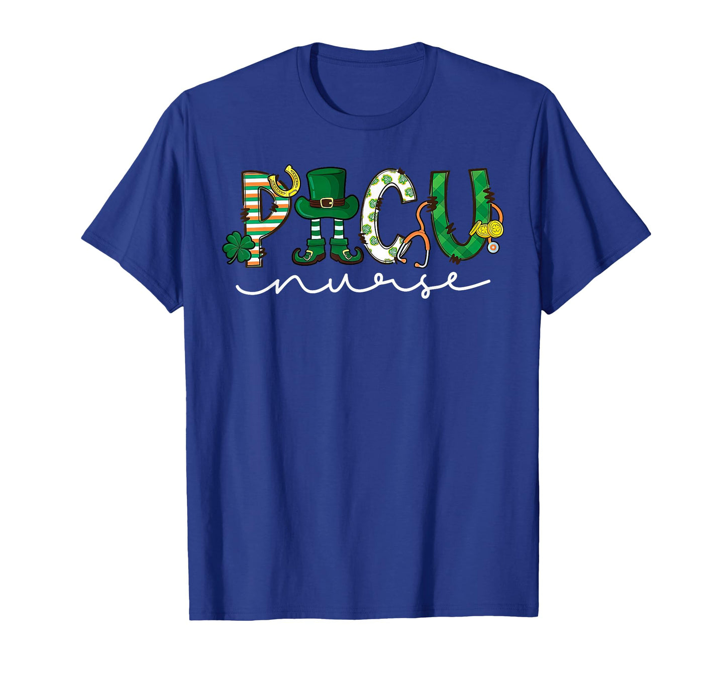 PICU Nurse Leprechaun St Patricks Day Pediatric ICU Nurse RN T-Shirt