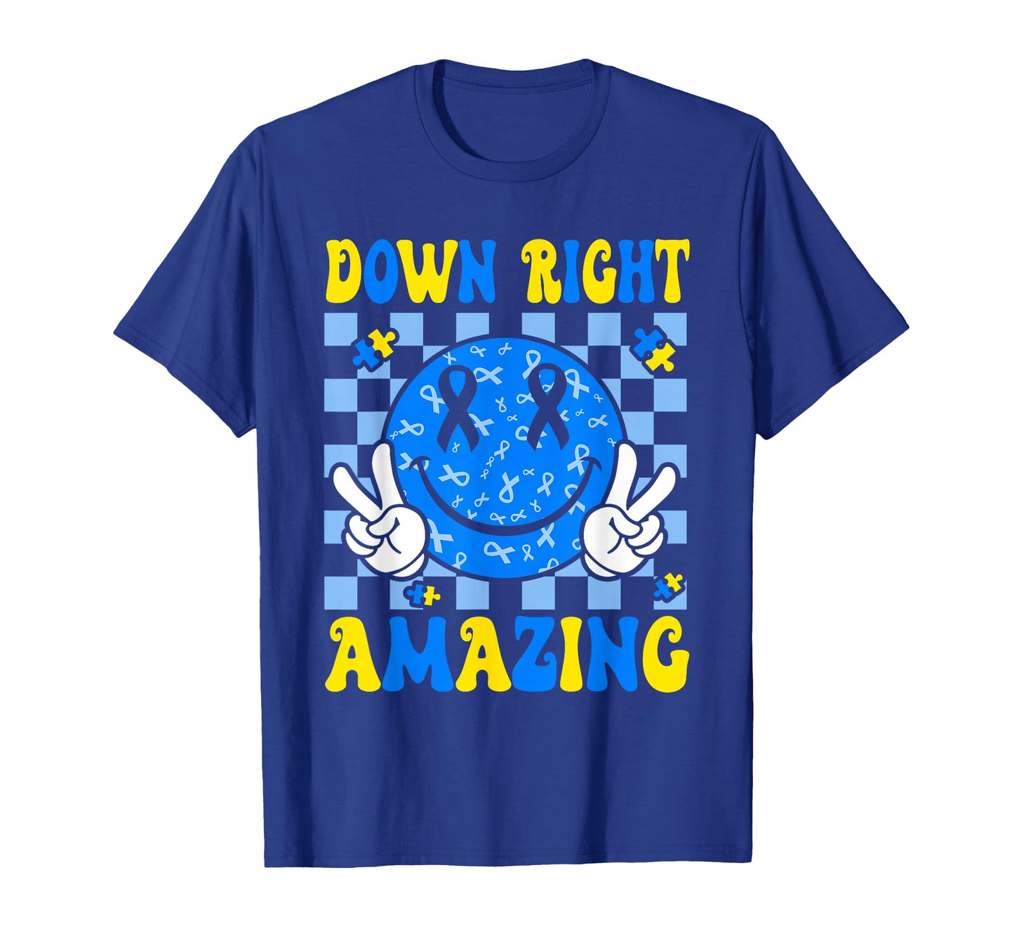 Down Right Amazing Smile Face Down Syndrome Awareness Kids T-Shirt