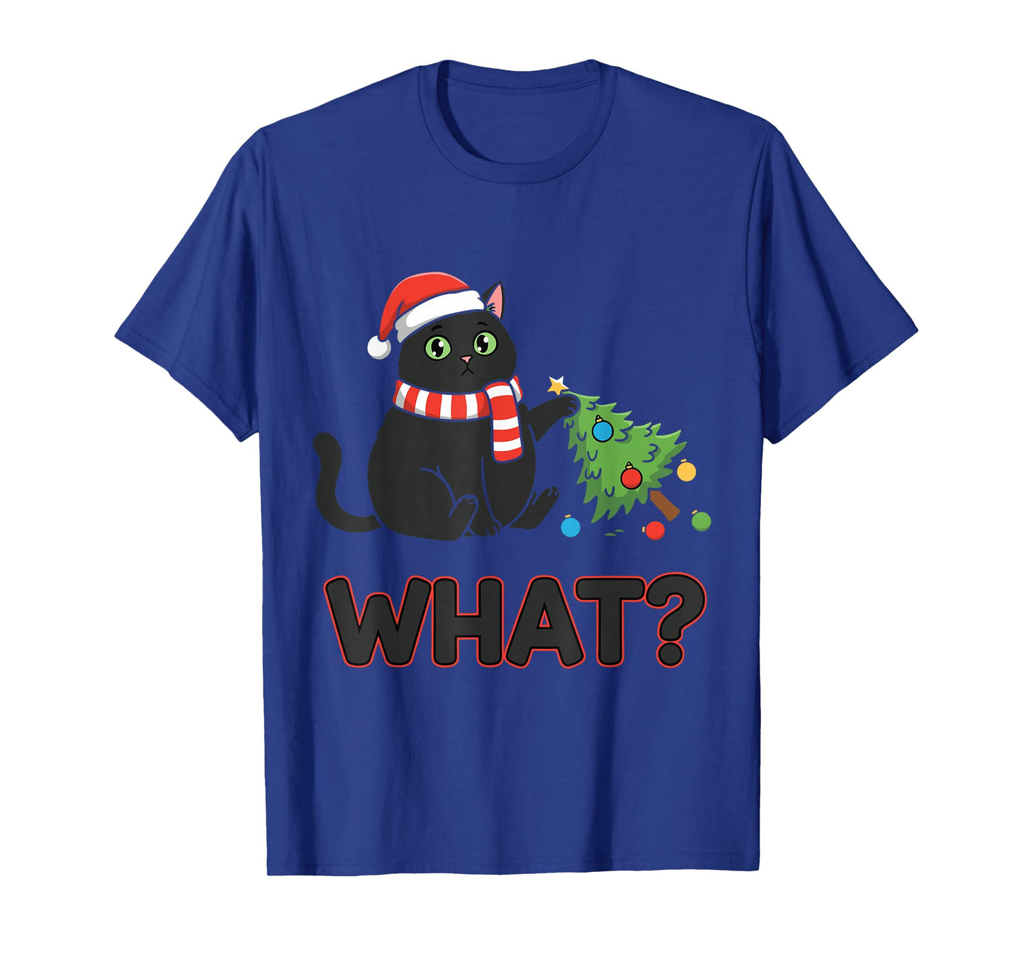 Funny Over Cat Christmas Tree What ? T-Shirt