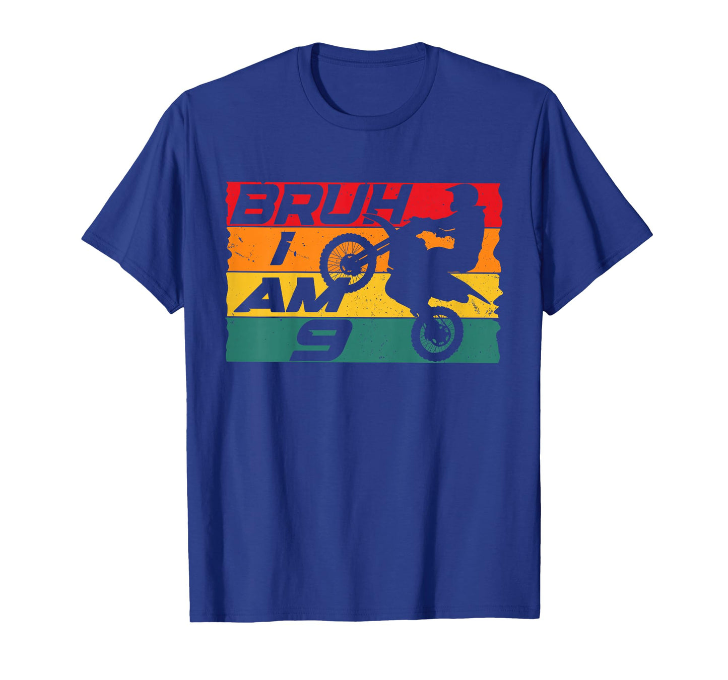 Bruh I'm 9 Motocross 9th Birthday Party Dirt Bike Birthday T-Shirt