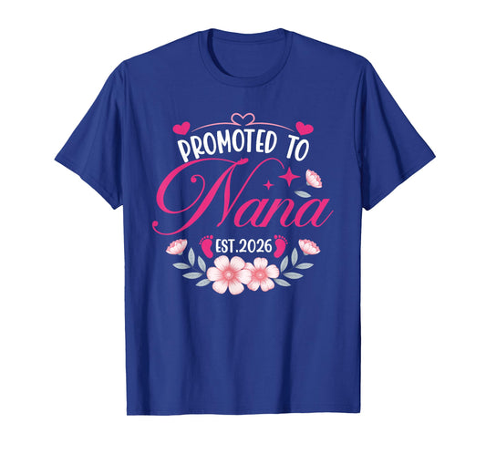 Promoted to Nana Est. 2026 Great Grandma Floral T-Shirt