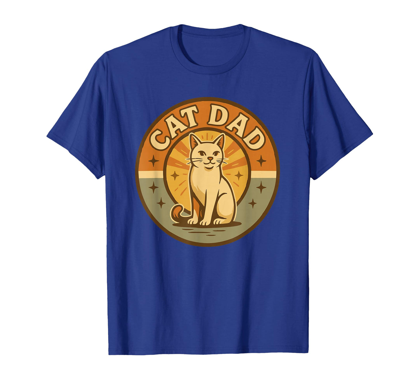 Retro Cat Dad Vintage-Style Feline Lover Graphic T-Shirt