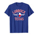 Lubbock Texas Flag Circle Red Text T-Shirt