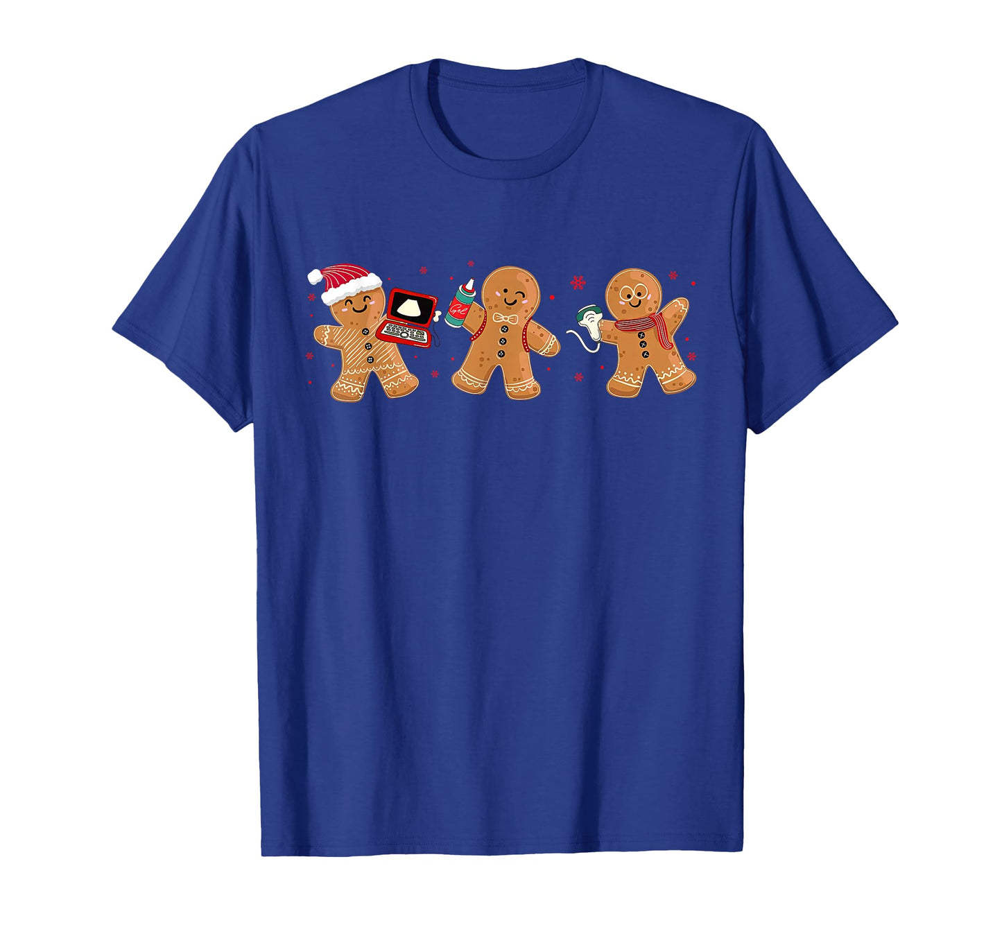 Gingerbread Sonographer Ultrasound Tech Christmas Cardiac T-Shirt