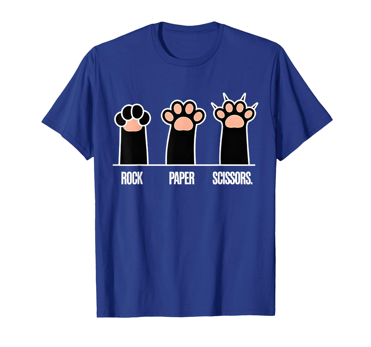 Rock Paper Scissors Hand Game Cute Pink Paw Cat T-Shirt