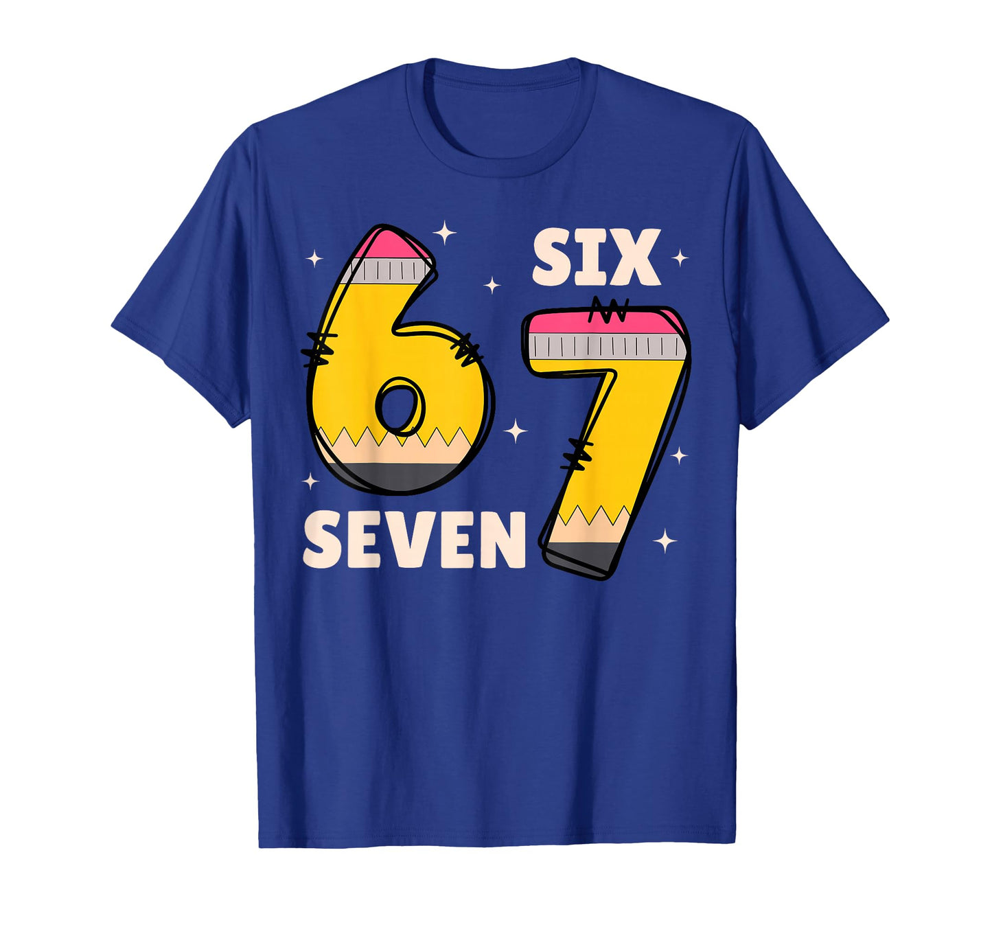Six Seven 67 Days of School Pencils Meme Teachers Students T-Shirt