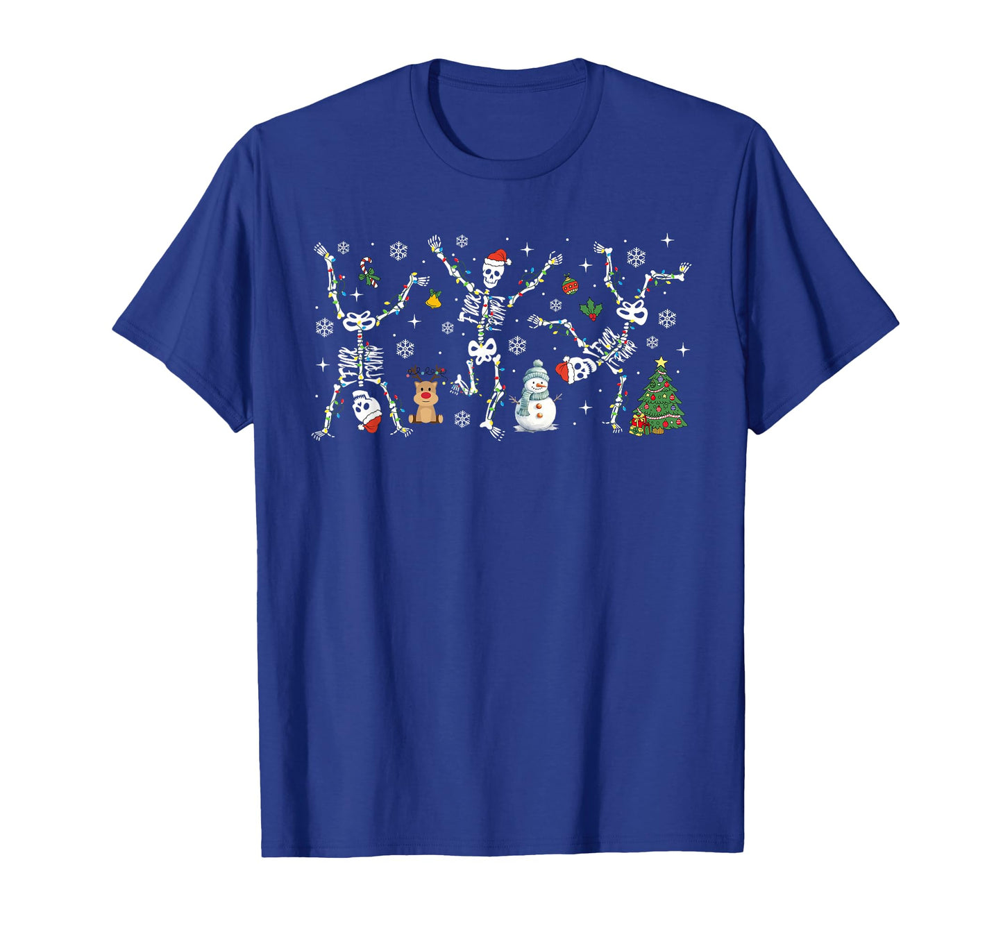 Subtle Anti Trump Hidden Message Dancing Skeleton Christmas T-Shirt