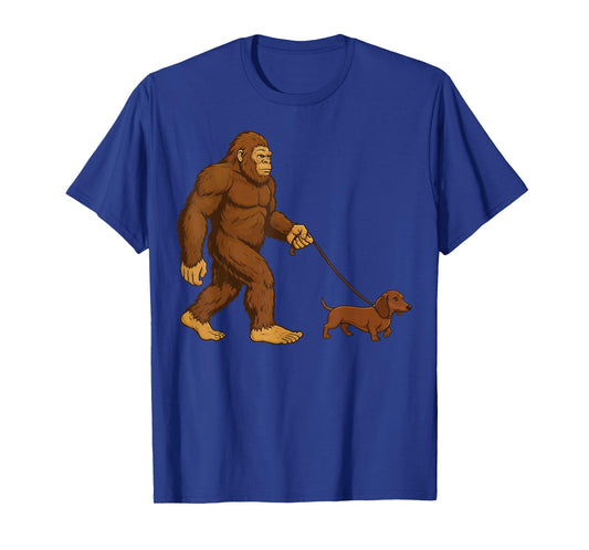 Bigfoot Dachshund Retro Weiner Dog T-Shirt