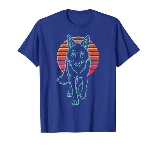 Coyote Lover Animal Retro Synthwave 80s T-Shirt