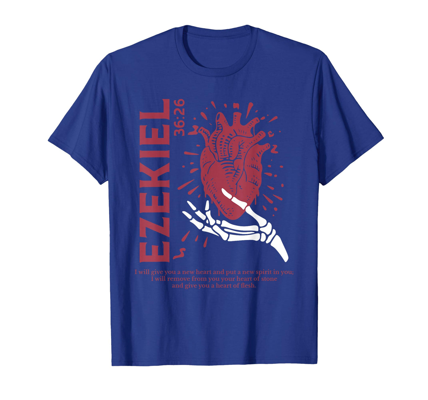 Vintage Ezekiel 36-26 Heart of Flesh Bible Verse Christian T-Shirt