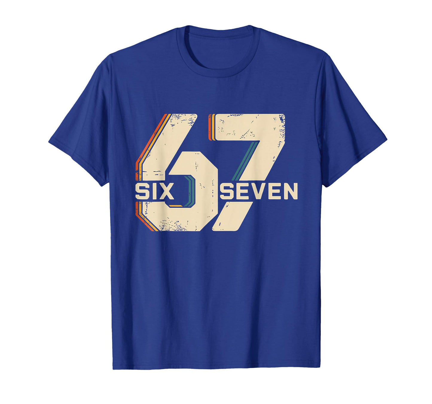 Retro 67 Six Seven 6 7 Number Vintage 67 Meme Men Women T-Shirt