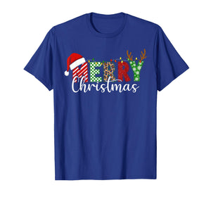 Merry Christmas Lights Red Santa Hat Xmas Family Men Women T-Shirt