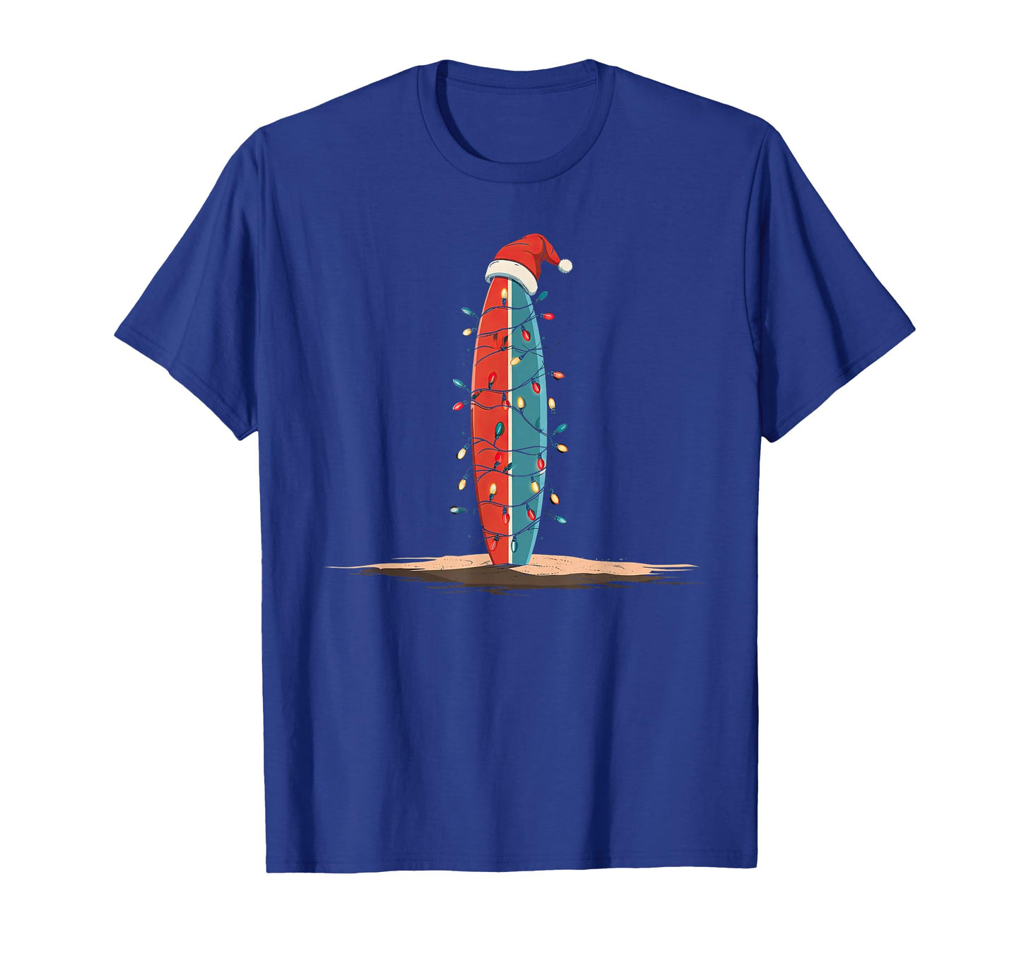 Funny Surf Christmas Lights Lover Surfboard Surfing Surfer T-Shirt
