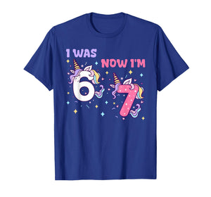 I was 6 Now I'm 7 Unicorn 67 Birthday Gift for Youth Kids T-Shirt