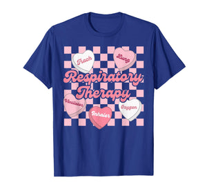 Retro Respiratory Therapy Candy Heart Valentine Day RT Nurse T-Shirt
