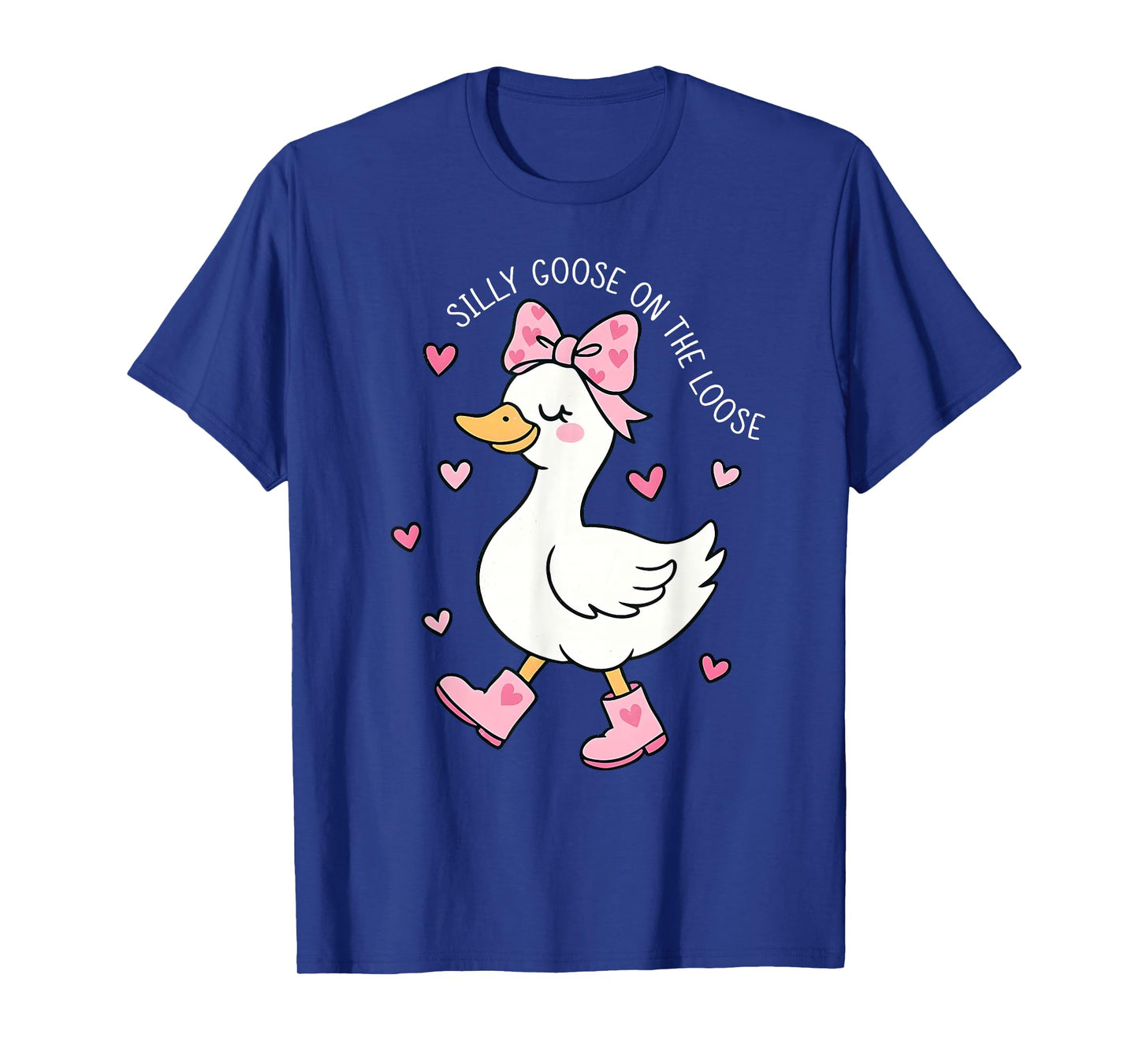 Valentine Silly Goose On The Loose Coquette Bow Girl Women T-Shirt