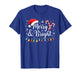 Merry and Bright Lights Red Santa Hat Xmas Family Men Women T-Shirt