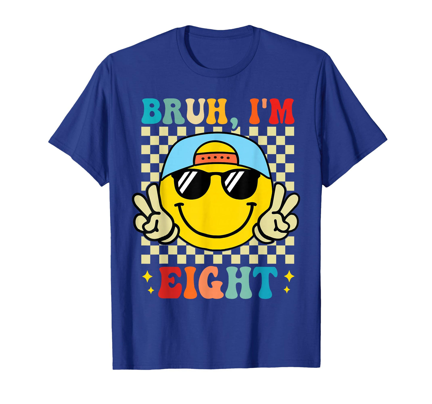 Bruh I'm Eight 8 8th Birthday Groovy Boys Girls 8 Years Old T-Shirt