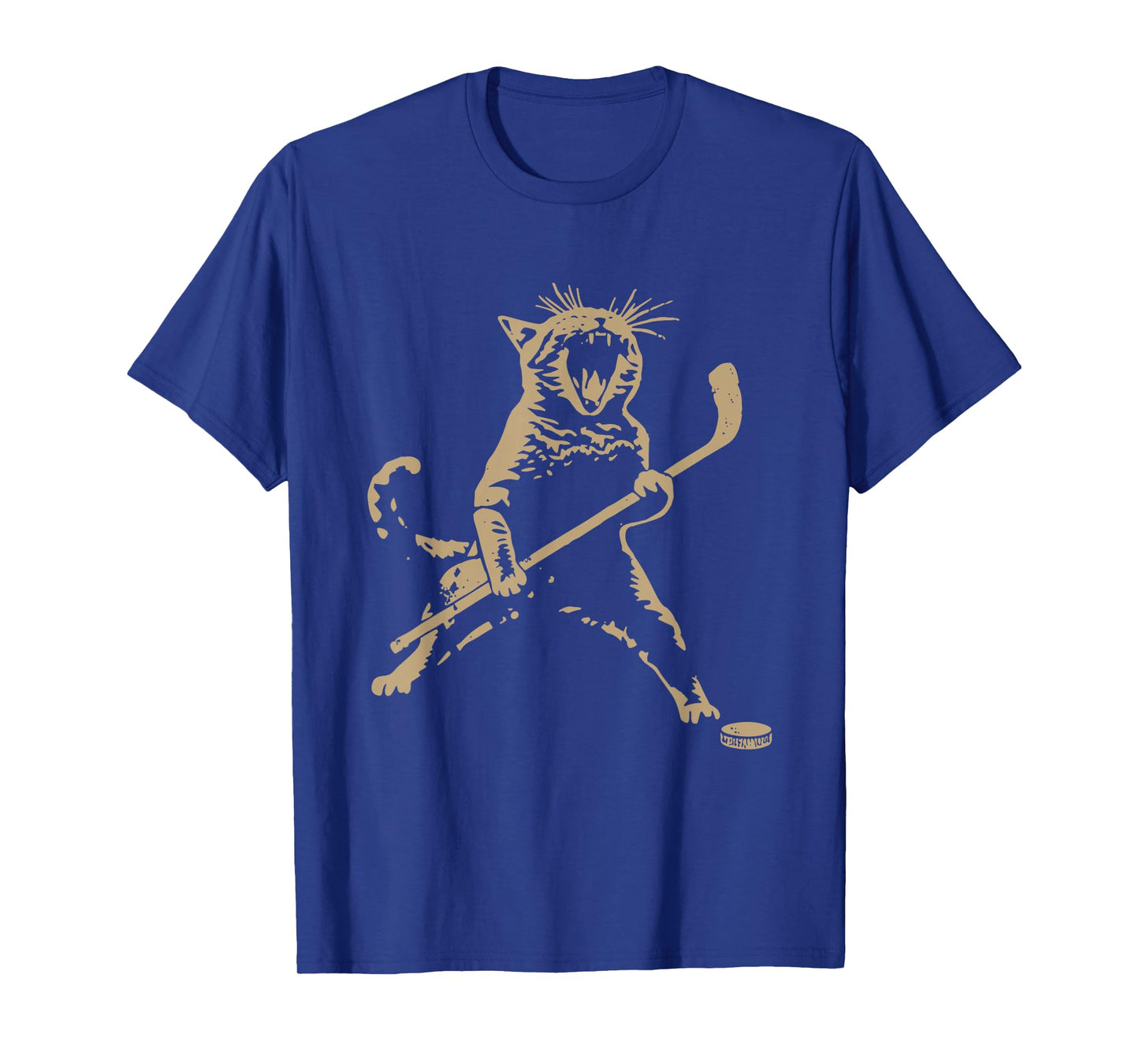 Cute Cat Playing Ice Hockey Lover Player Funny T-Shirt