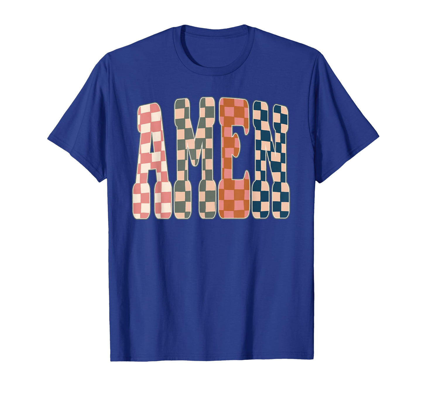 Amen Checkered Christian Jesus Faith Bible Verse Religion T-Shirt