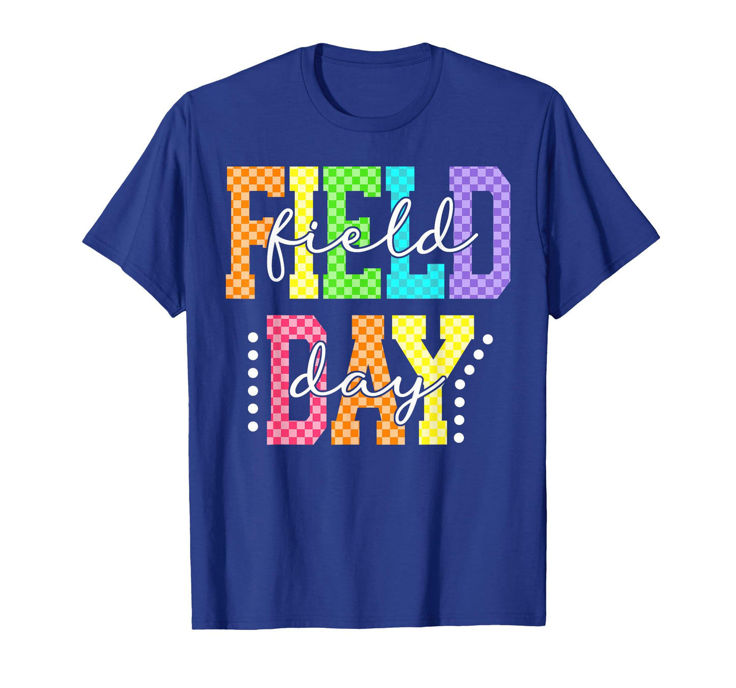 Happy School Field Day Teacher Boy Girl Kid Checkered T-Shirt
