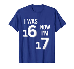17 Years Old Birthday Shirt -I was 16 Now I'm 17 Funny 67 T-Shirt