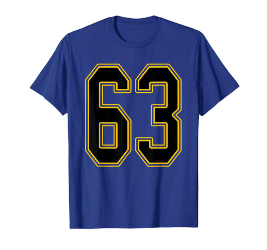 Black and Gold Number 63 Jersey Player Uniform #63 T-Shirt