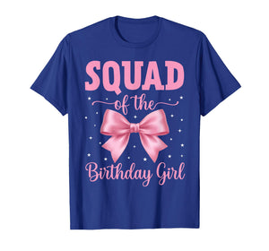 Squad of Birthday Girl Coquette Bow Party Family Matching T-Shirt