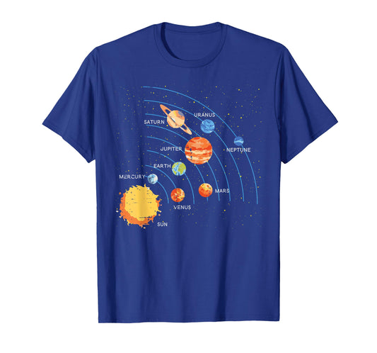 Solar System Sun Planets Orbit Space Galaxy Men Women Kids T-Shirt