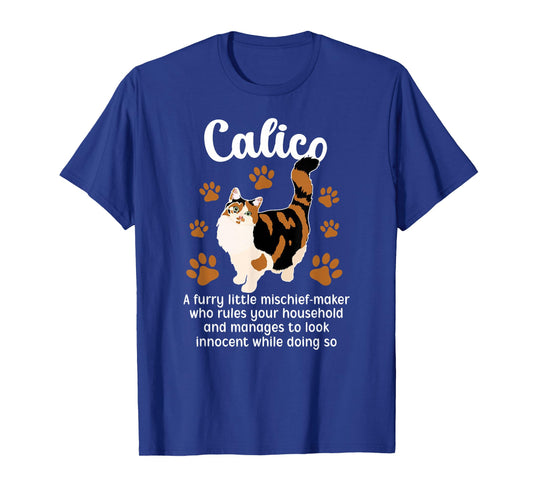 Calico Cat Definition Calico Cat Owner Calico Cat Lover T-Shirt