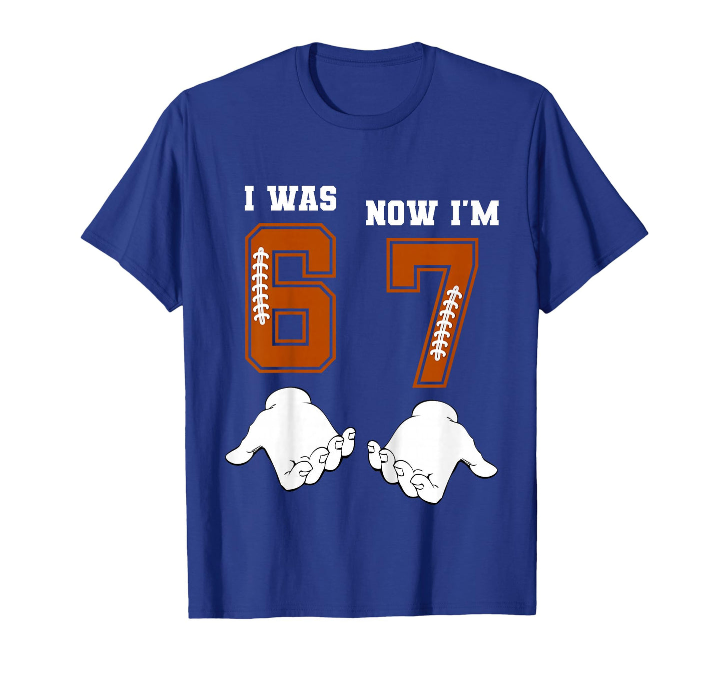 I was 6 Now I'm 7 Year Old Birthday 67 Girls Boys Football T-Shirt