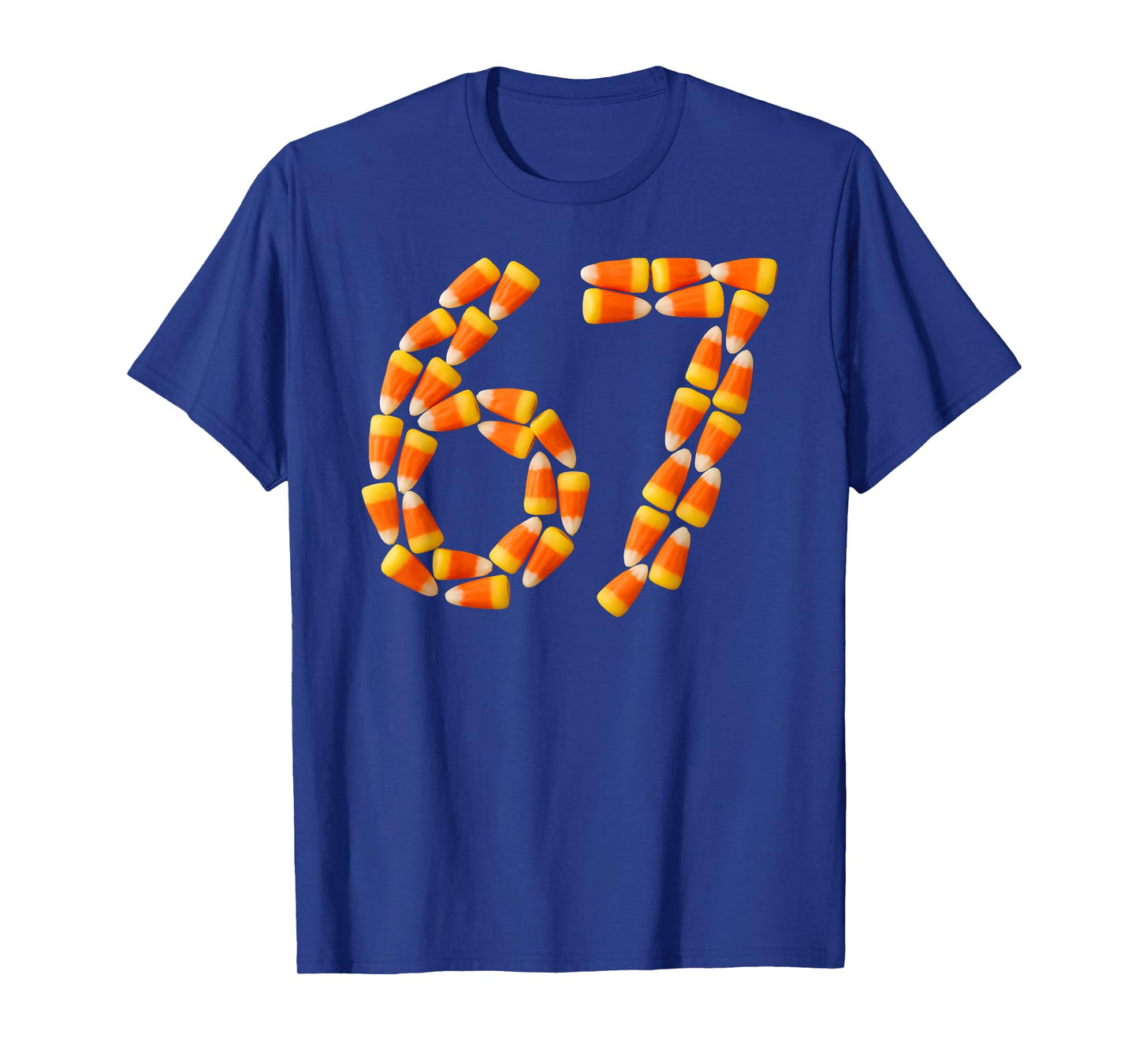 Six Seven Candy Corn Sweet Halloween Number 67 Design T-Shirt