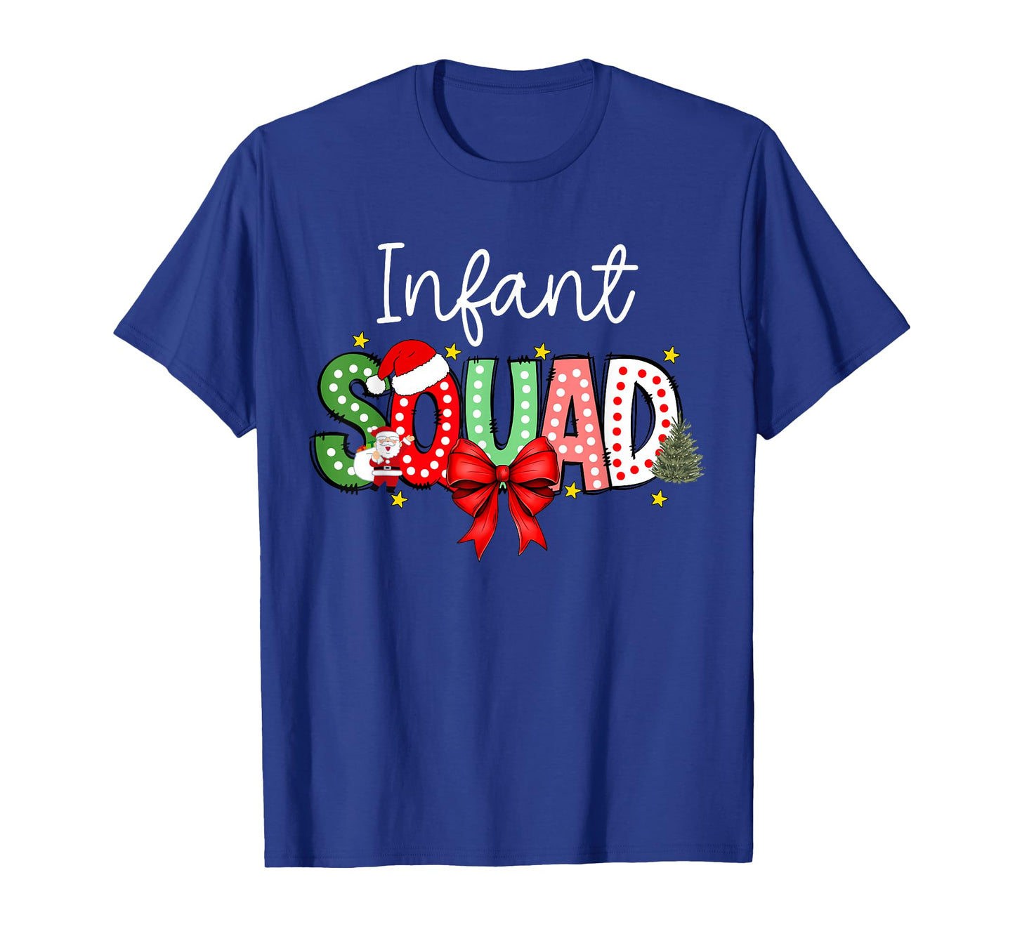 Coquette Bow Christmas Infant Squad Daycare Provider Teacher T-Shirt