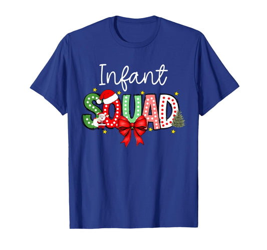 Coquette Bow Christmas Infant Squad Daycare Provider Teacher T-Shirt