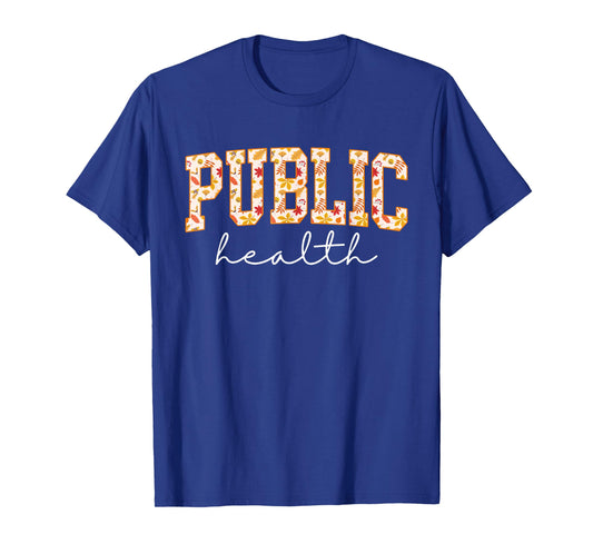 Flower Fall Autumn Public Health Nurse Floral Nursing Design T-Shirt