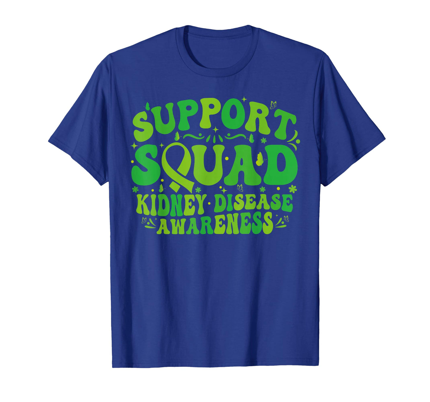 Support Squad Green Ribbon Butterfly PKD Kidney Disease T-Shirt