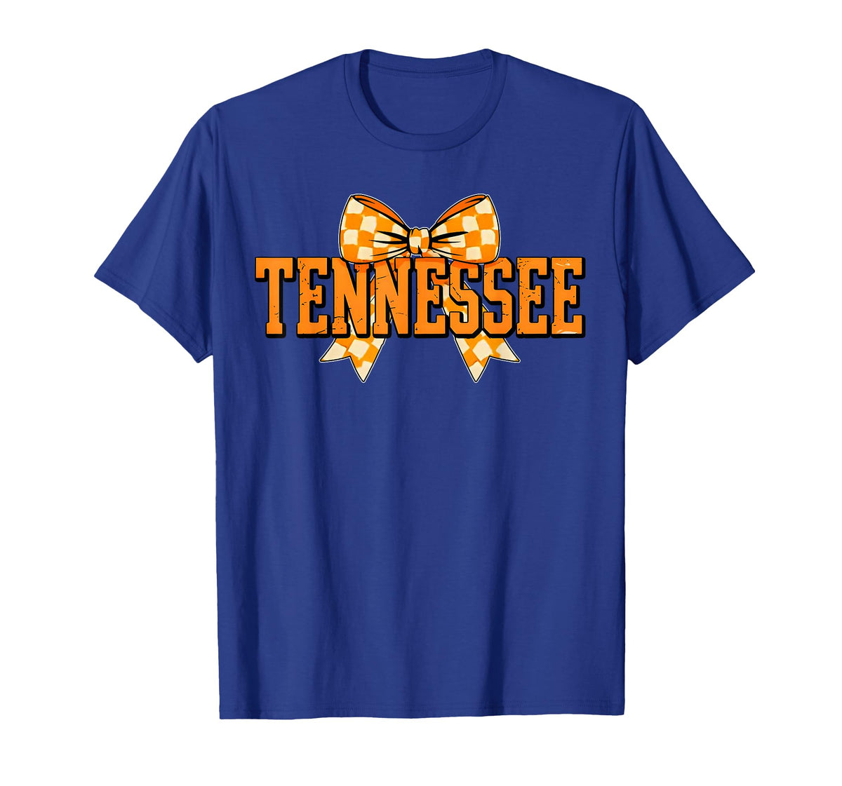 Vintage Tennessee Checkered Orange Coquette Bow Women Girls T-Shirt