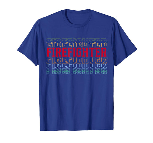 Firefighter Funny Retro Layered Text Fireman Men T-Shirt