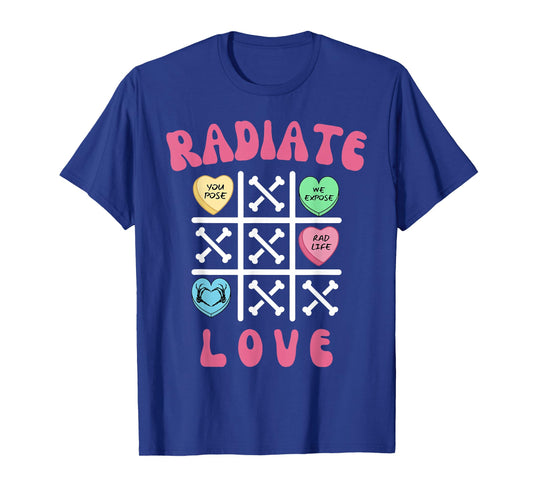 Radiate Love Radiation Therapist Valentines MRI Radiology T-Shirt