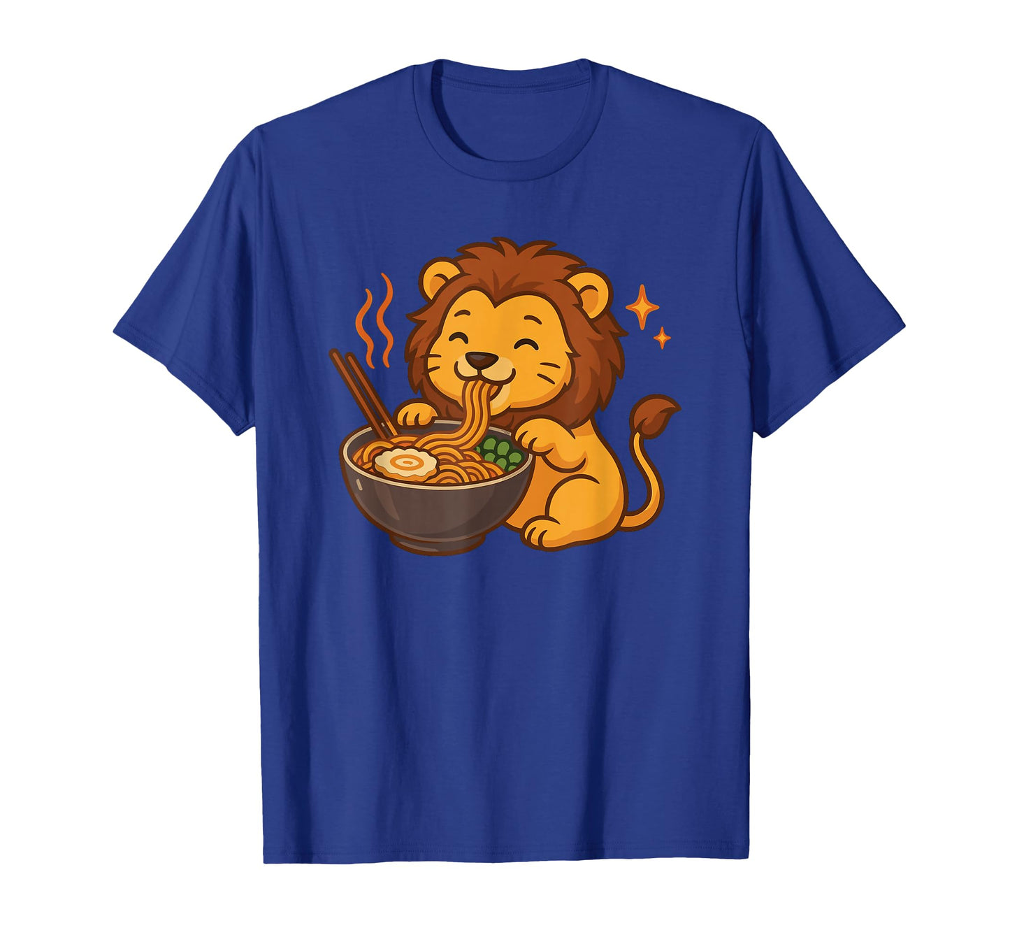 Lion with Noodles Ramen Kawaii Lion T-Shirt