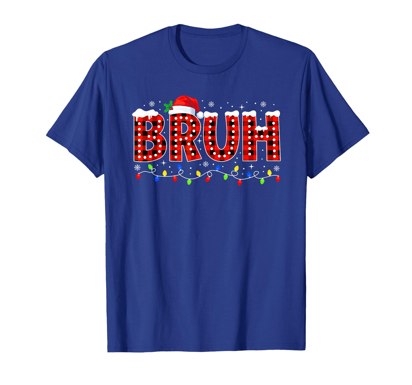 Bruh Christmas Boys Teens Kids Santa Hat Family Xmas Pajama T-Shirt