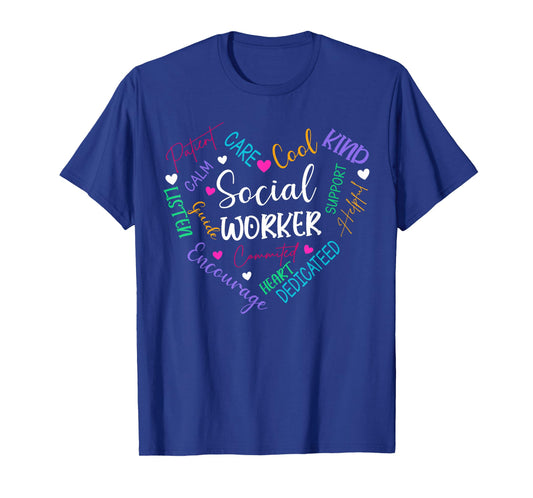 Social Worker Heart Funny Social Work for Womens Girls T-Shirt