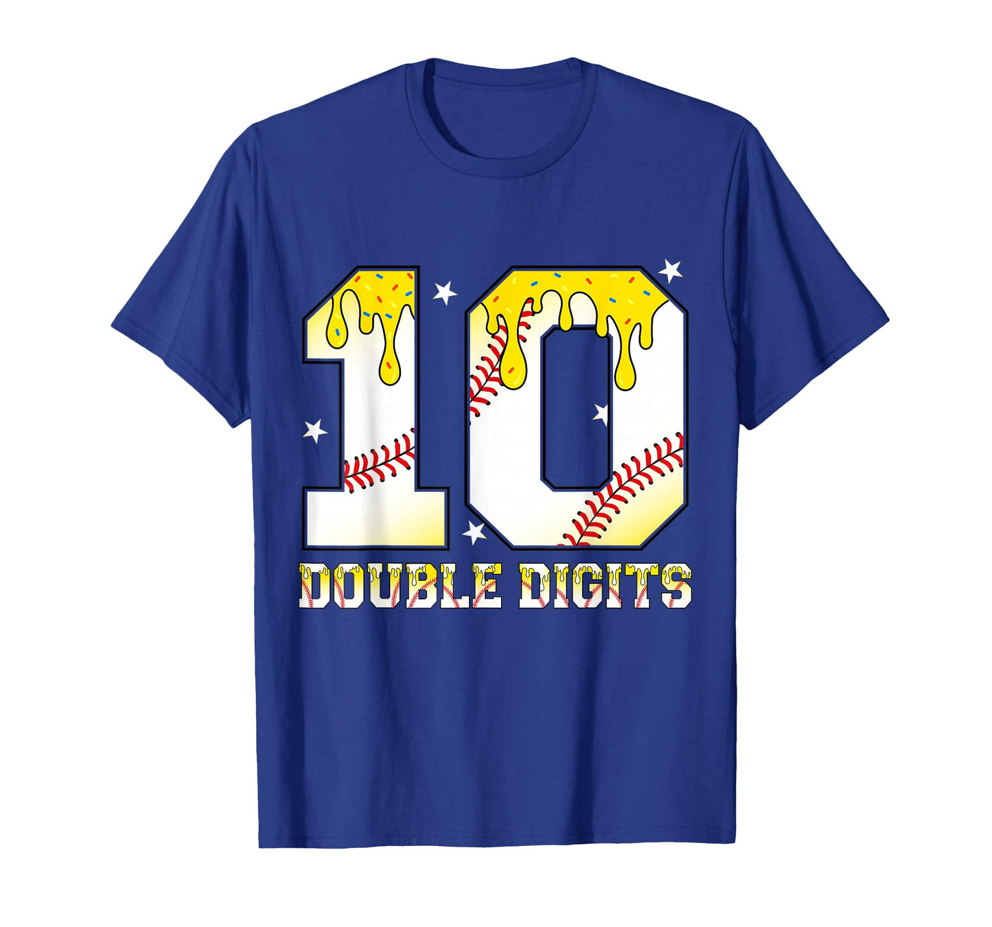 10th Birthday Baseball Drip Boy 10 Years Old Double Digits T-Shirt