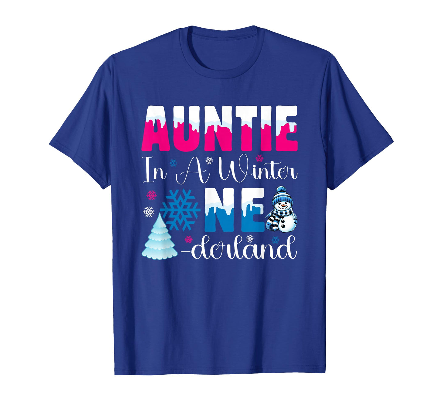 Auntie in A Winter Onederland Bday Girl Sweet Snowflake T-Shirt
