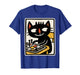 Retro Black Cat Playing Board Game Cute Gamer Art T-Shirt