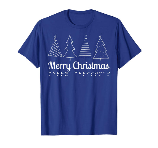 Merry Christmas Braille Teacher Visually Impaired Braille T-Shirt