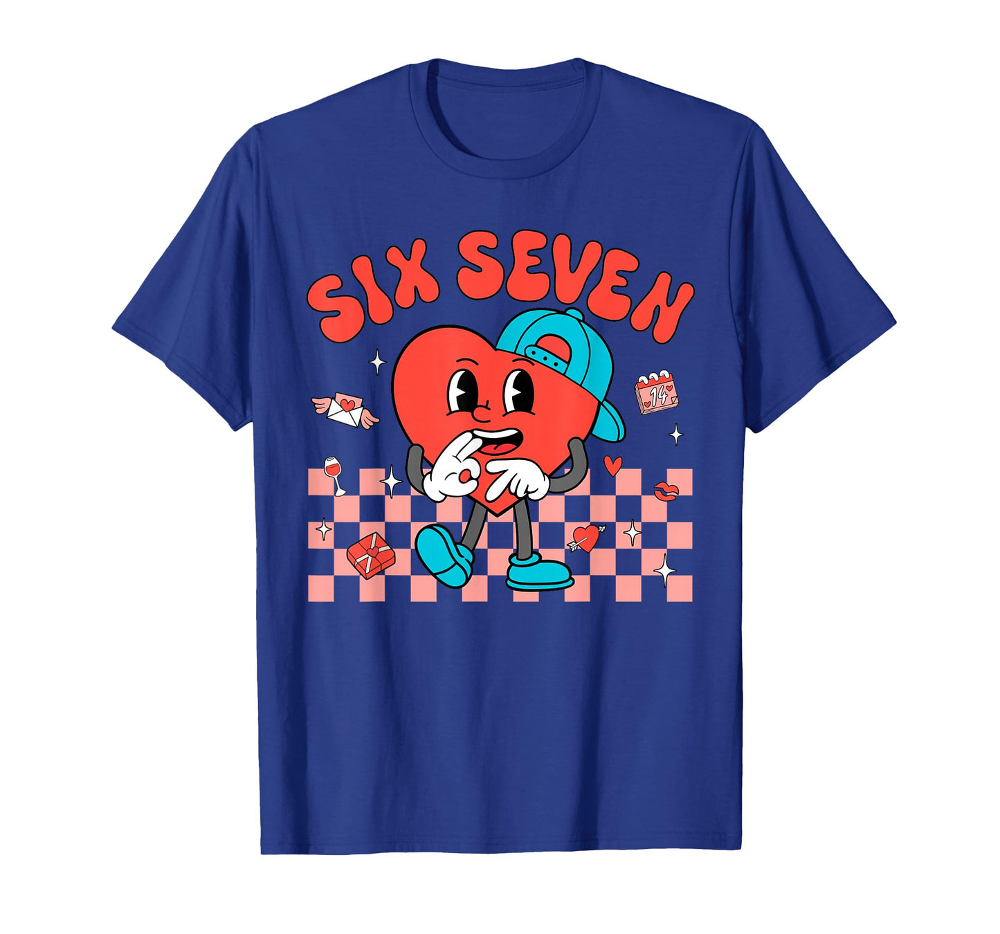 Valentine’s Day Funny 67 Meme Six Seven 6 7 Valentine Hearts T-Shirt