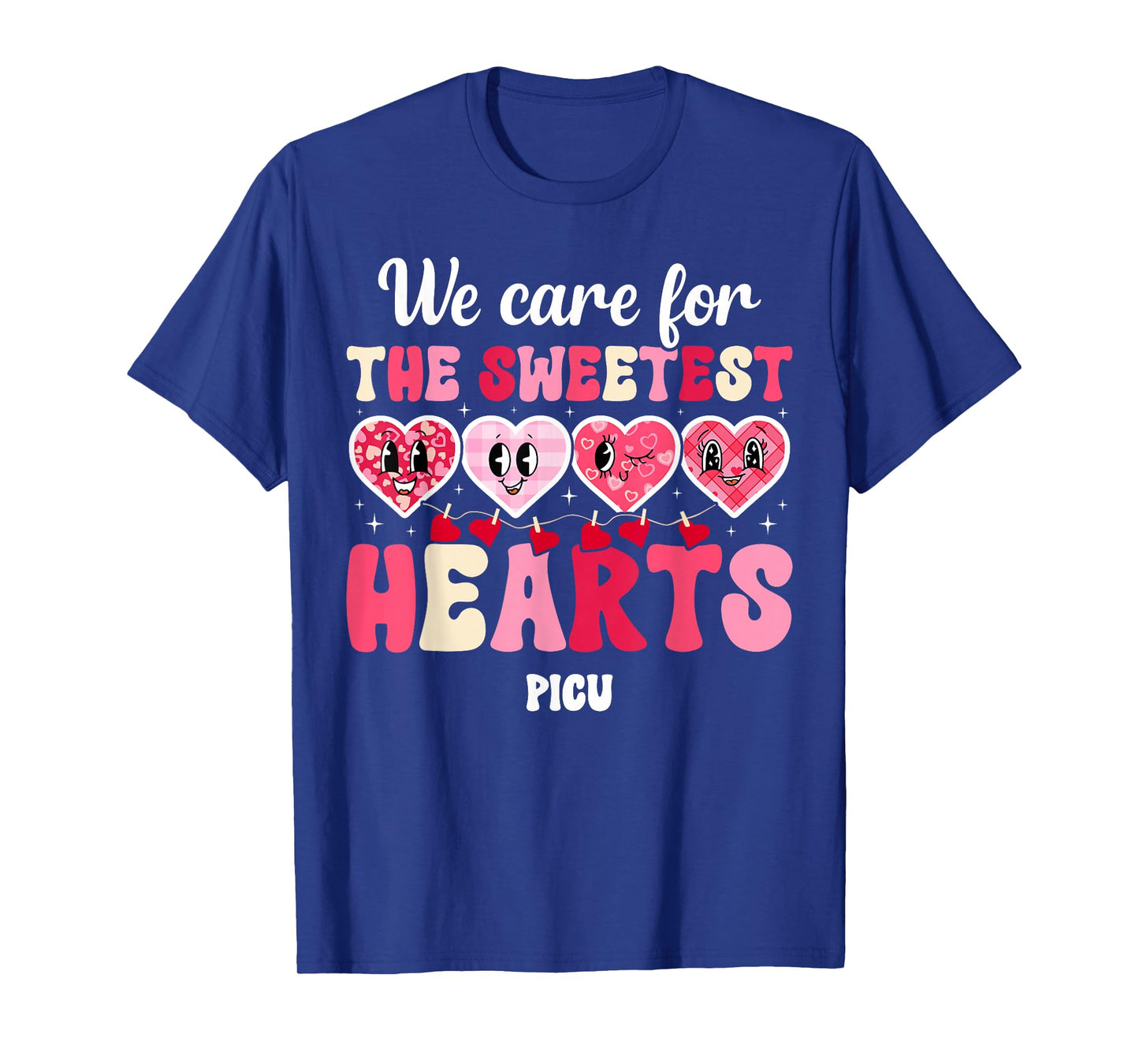 Groovy PICU Valentine PICU Nurse Valentines Day PICU Nursing T-Shirt
