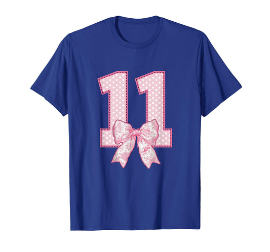 11th Birthday Shirt for Girls Coquette Bow 11 Year Old T-Shirt